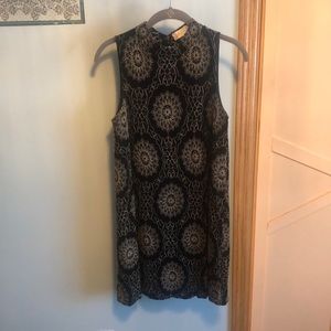 Black swingy A-line dress with stitch detail